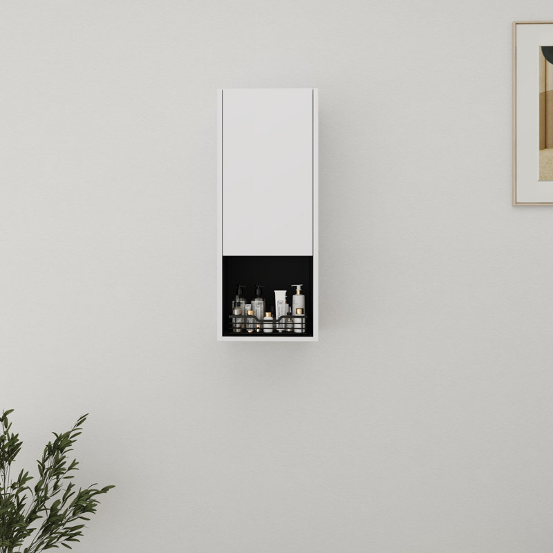 Rangement de salle de bain simple 12 po avec porte à fermeture douce, Blanc