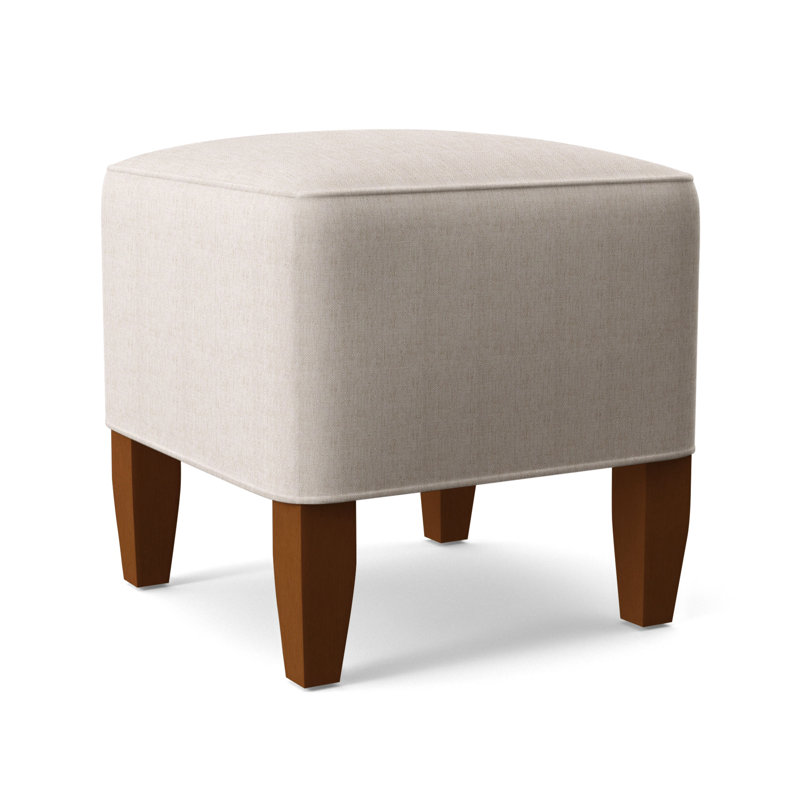 Brooklyn Upholstered Ottoman, Beige Performance Fabric; 0851-73, Coffee Finish