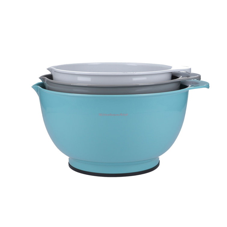 KitchenAid Universal Nesting Mixing Bowls, Set Of 3, Aqua/Gray/White