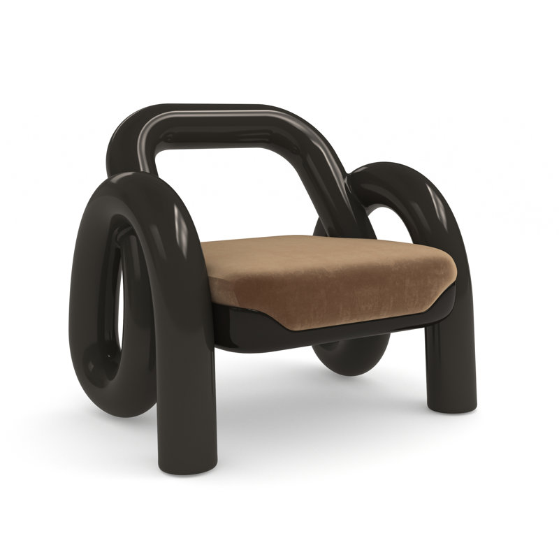 Caracole Armchair, Brown, Brown Polyester Blend