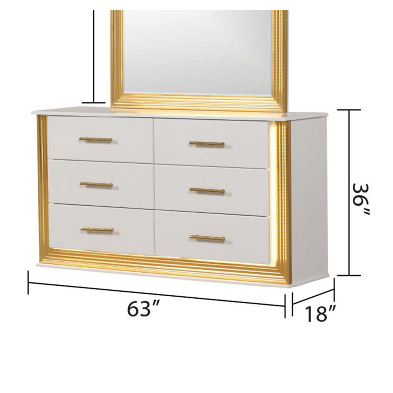 Commode 6 tiroirs de style contemporain