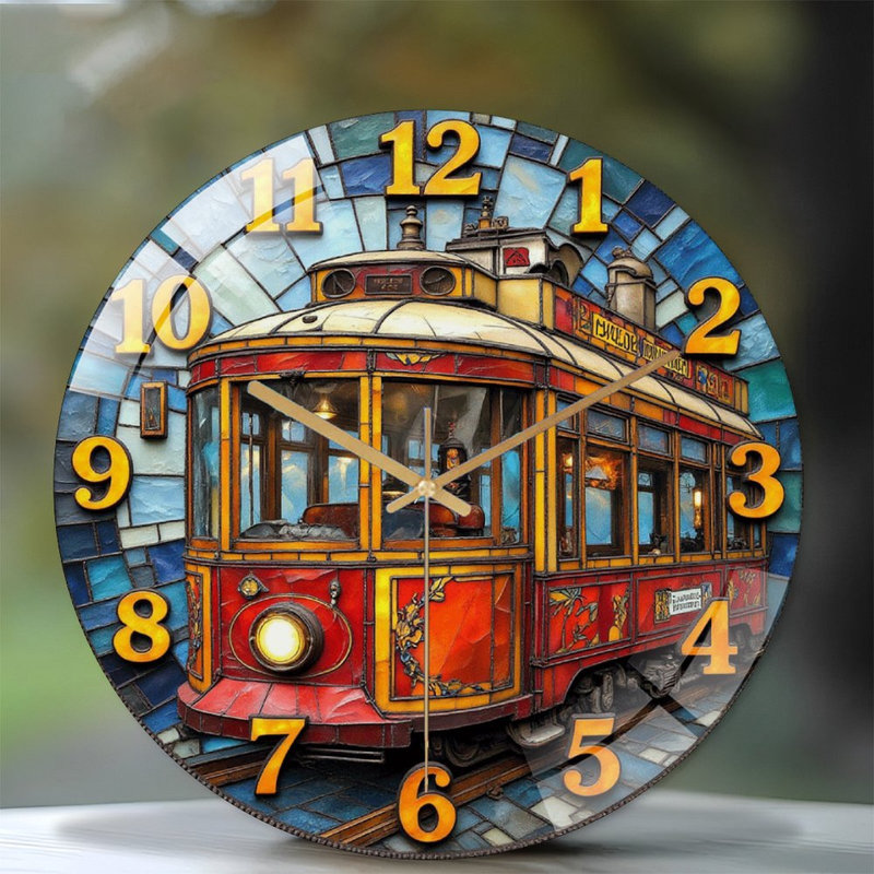 Horloge murale rétro en verre coloré vintage 12 po