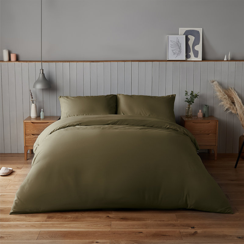 Silentnight Supersoft Duvet Set, Kingsize - 2 Standard Pillowcases, Olive