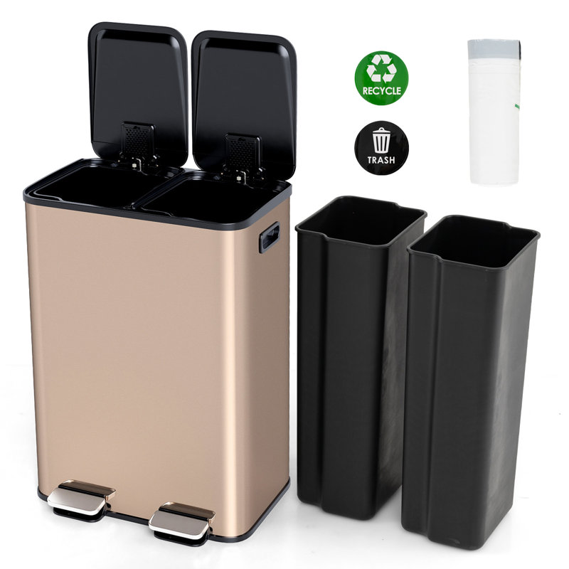 Step On Kitchen Trash Can - 60L, Gold