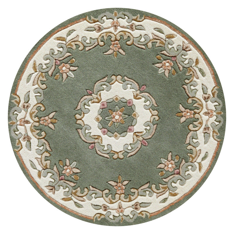 Hounslow Oriental Wool Hand Tufted Area Rug, Round 120cm