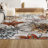 Jasire Modern Botanical Flower Orange/Blue/Cream Rug-69807992