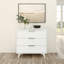 Commode 3 tiroirs l 37 po en bois massif avec poignées en métal-1103335530