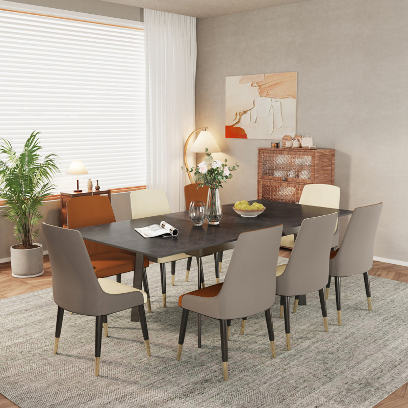 Mattear Rectangular Dining Table, 180x85x79cm, Dark Grey