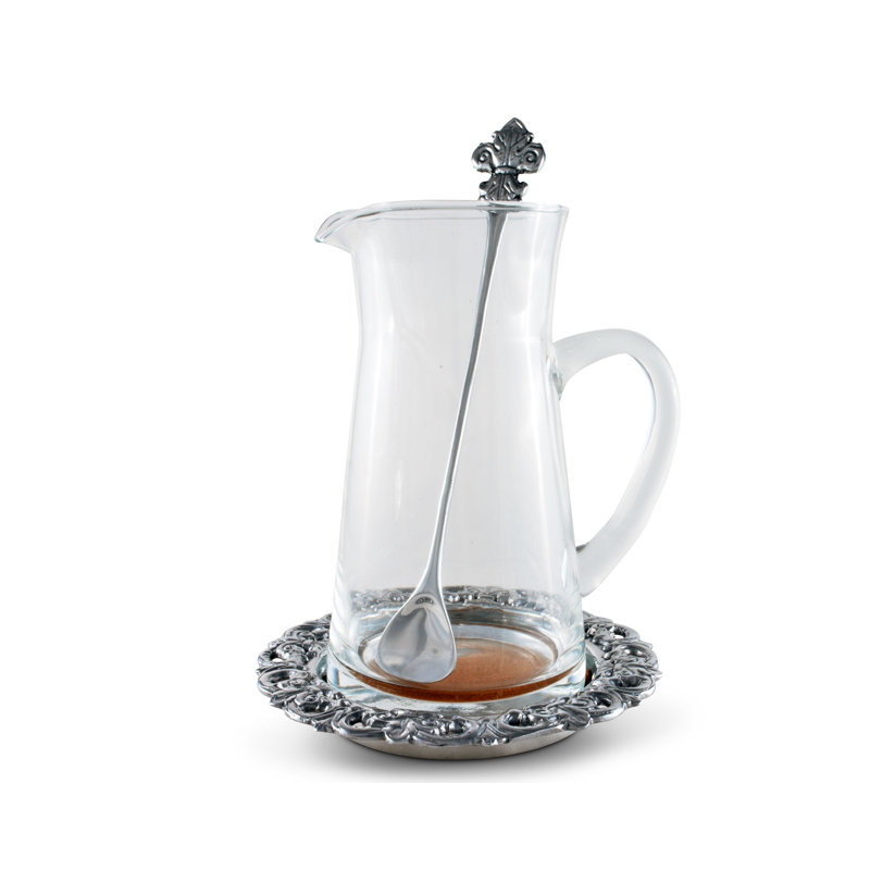 Fleur De Lis Glass Beverage Dispenser