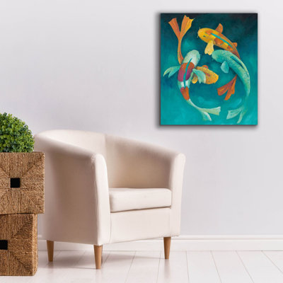  «Ornamental Koi 2» par Chariklia Zarris, art mural sur toile, 26 po x 30 po