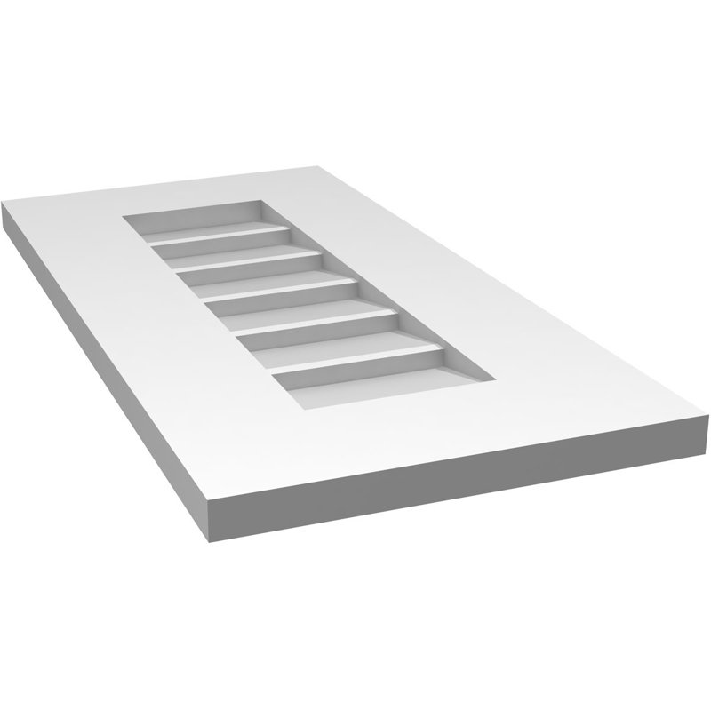 Vent à pignon rectangulaire en uréthane non-fonctionnel, 24" H x 12" W x 1" D