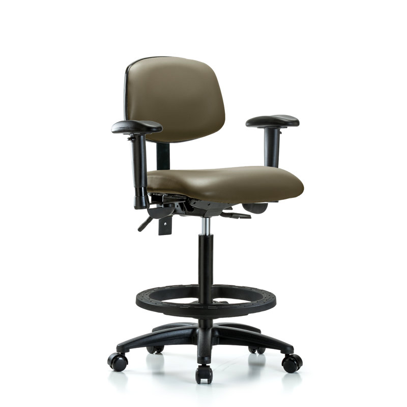 Chaise de travail ergonomique Lanice, Roulettes, Taupe, Oui