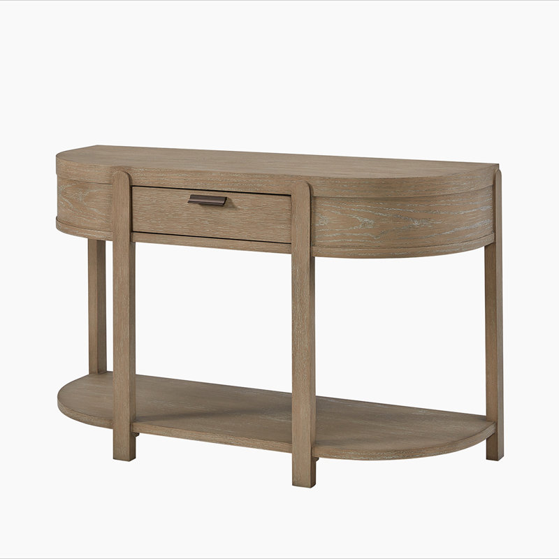 Curved 1-Drawer Console Table - Toffee
