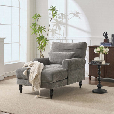 Modern Chaise Lounge Upholstered Indoor Leisure Sofa Recliner Chair Sleeper