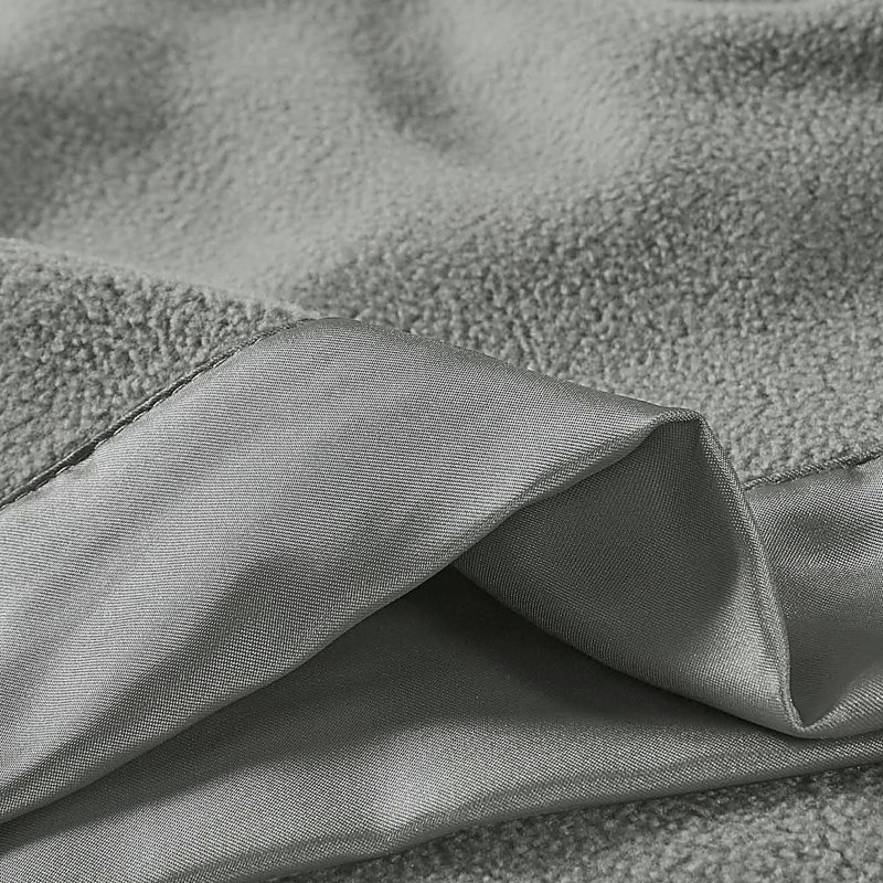 Couverture en micropolaire double / grand, Gris, Lit double