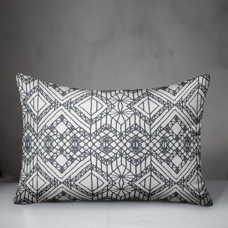 Macrome Pattern Outdoor Lumbar Pillow