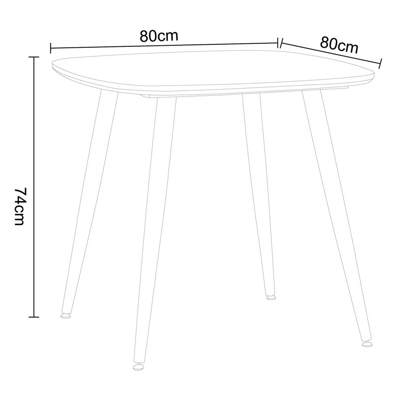 Vitela Square 80cm x 80cm Dining  Kitchen Table, Gloss White