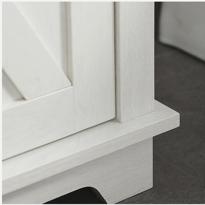 Meuble-lavabo de style rustique avec armoire de rangement à double porte, meuble-lavabo bas avec tablettes de rangement