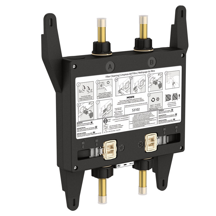 Smart Shower 2-Outlet Digital Thermostatic Shower Valve with 1/2" Connections