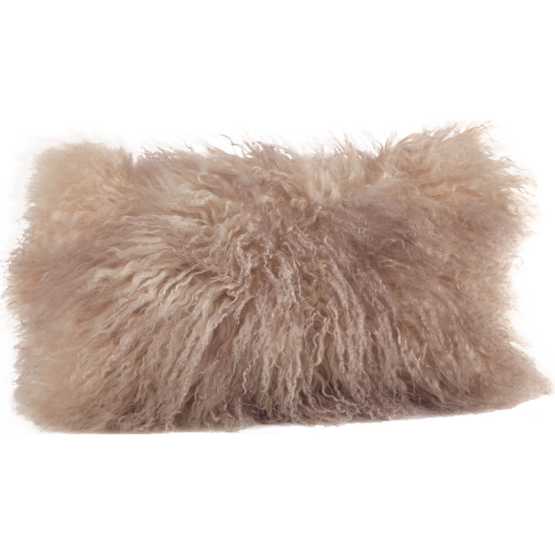 Iyana Wool Throw Pillow, 12"H x 20"W, Oyster
