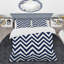 Ensemble de housse de couette à chevrons bleu et blanc-109146206