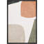 Mid Century Shape "Muted Abstract Color Blocks Artwork, Vibrant Simple Neutral Modern Wall Pictures, Framed Canvas Giclee Print Wall Art"-56686971-56686975
