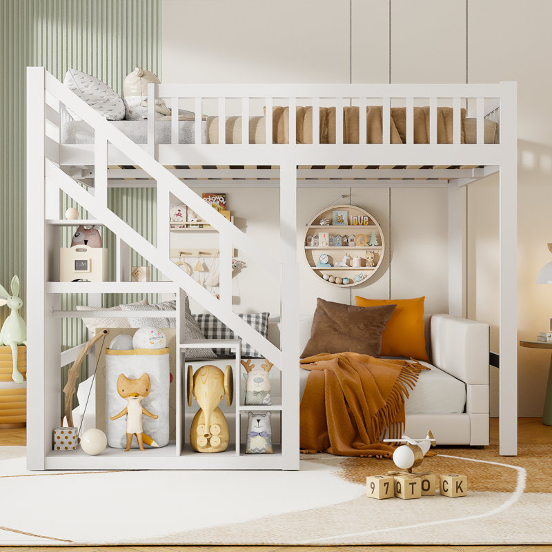 Luna Solid Wood Heavy Duty Sleeper Loft Bunk Bed, European Double (140 x 200 cm)