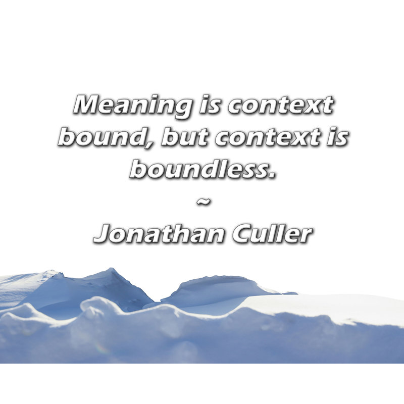 Latitude Run® Gallery Wrapped Canvas By Jonathan Culler: "Meaning is context bound, but context is bo, 17" H x 24" W