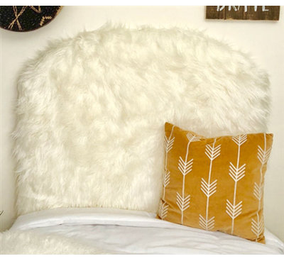 Mongolian Fur Arched Twin/Twin XL Upholstered Panel Headboard by Byourbed