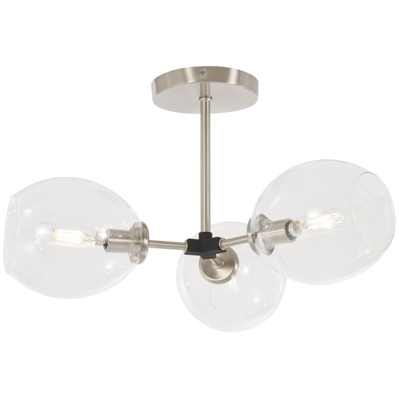Plafonnier semi-encastré 3 lumières 19 po