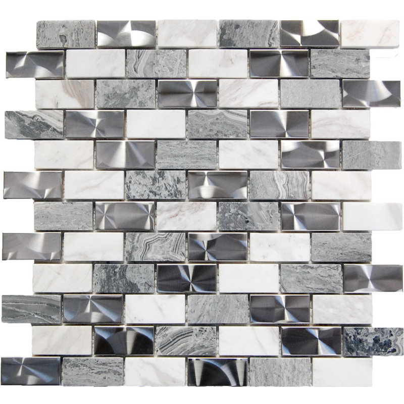 1" x 2" Mixed Material Mosaic Tile