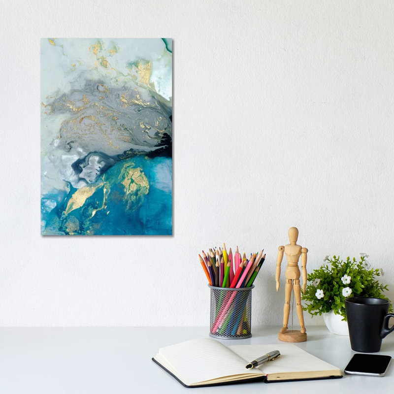 Ocean Splash I by PI Galerie - Wrapped Canvas Panoramic Painting, 20.32 cm H x 30.48 cm W