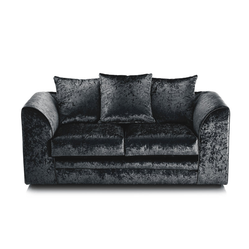 Romelia 2 - Piece Velvet Living Room Set, Black