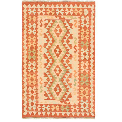 Tapis de zone en laine 2 pi 10 po x 4 pi 6 po noué la main one-of-kind Elland