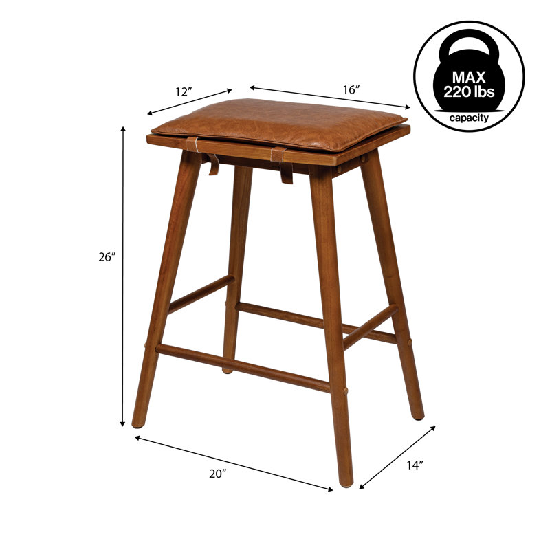 Siège de selle MidCentury Classic sans dossier, Siège brun châtaignier / cadre brun châtaignier