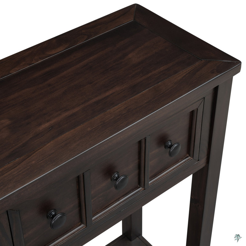 Entryway Console Table, 60" Long Sofa Table With Two Different Size Drawers And Bottom Shelf, Espresso, 34" H x 60" W x 11" D