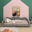 Lit rembourré en tissu sherpa avec dossier en forme de nuage-987434516-987434603