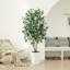 Adcock UV Protected Artificial Ficus Tree with Decorative Base, Faux Ficus Plant with Natural Trunk-1722551520-1722551527