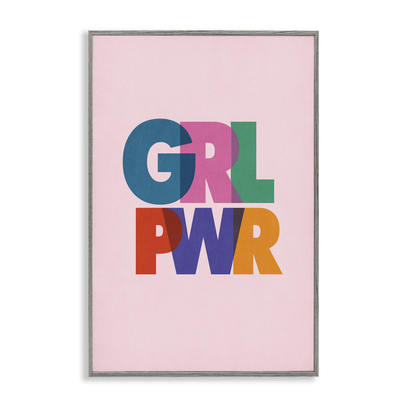 «Girl Power» au texte pastel noir, estampe numérique par Nataly White, H 24 po x l 16 po
