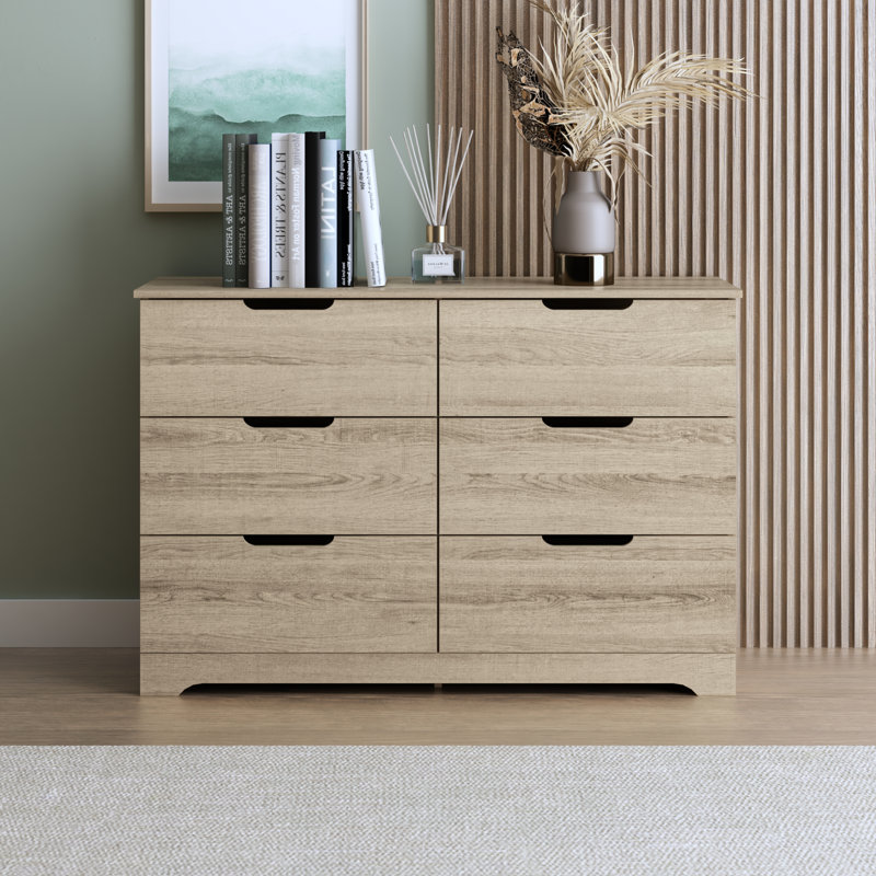 Aroob 6 Drawer Dresser 47.24'' W, Oslo Oak