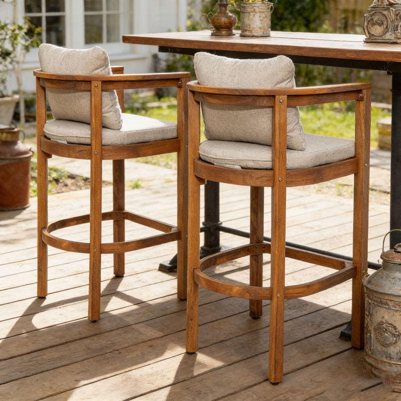 Ensemble de tabourets d'extérieur, Teak