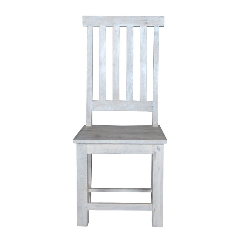 Chaise en bois massif, Perle blanche
