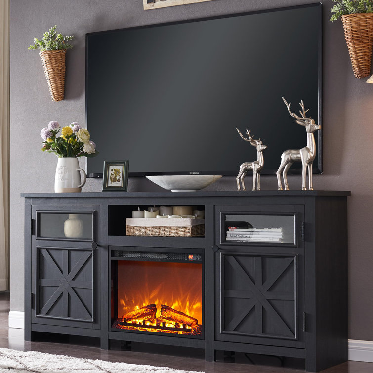 Rymann TV Stand for TV up to 78" with 23" Electric Fireplace (incomplete, missing pieces)