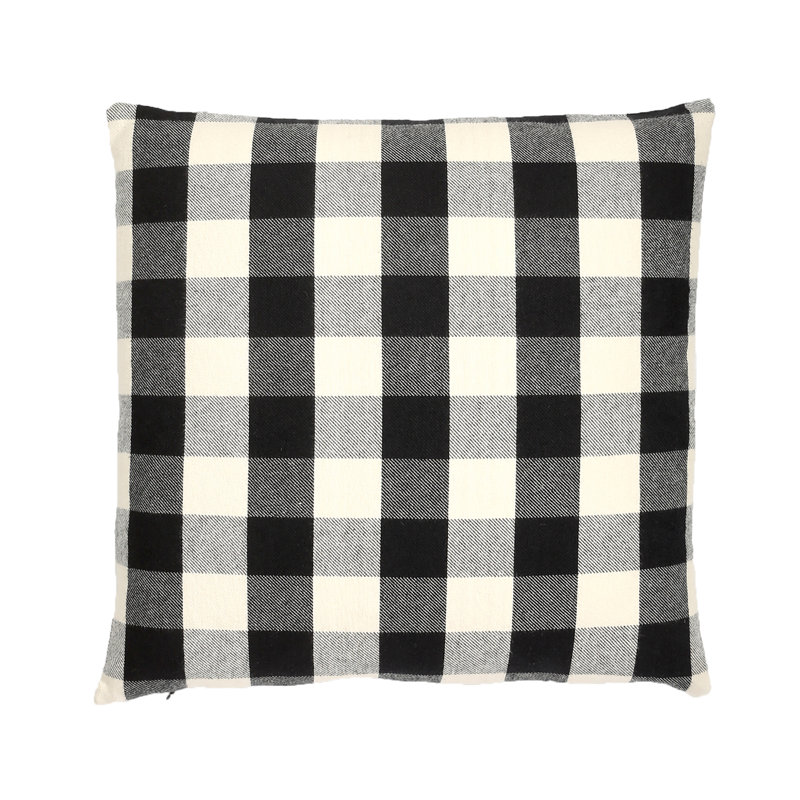 Oreiller réversible en coton Buffalo, Noir/crème, H 26 po x l 26 po, Inférieur