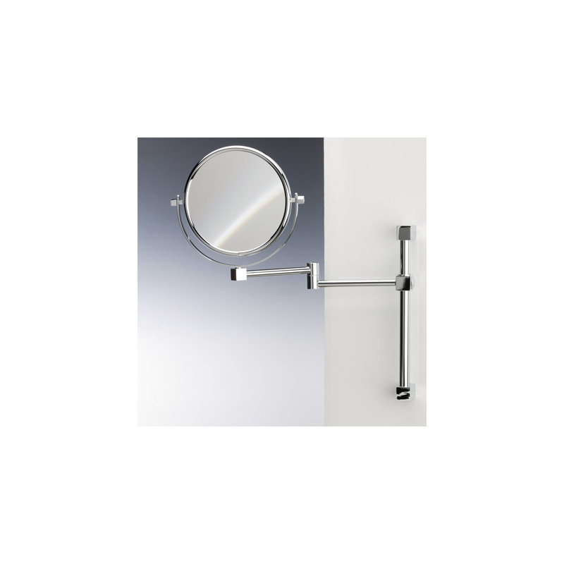 Miroir grossissant et double à double face, Chrome, 3X
