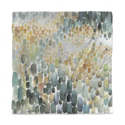Cluster of Circles Queen Duvet Cover - White Abstract Shapes