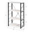 Bibliothèque antique avec finition blanche et noire avec 4 tablettes en bois et 3 compartiments ouverts pour le rangement rectangulaire