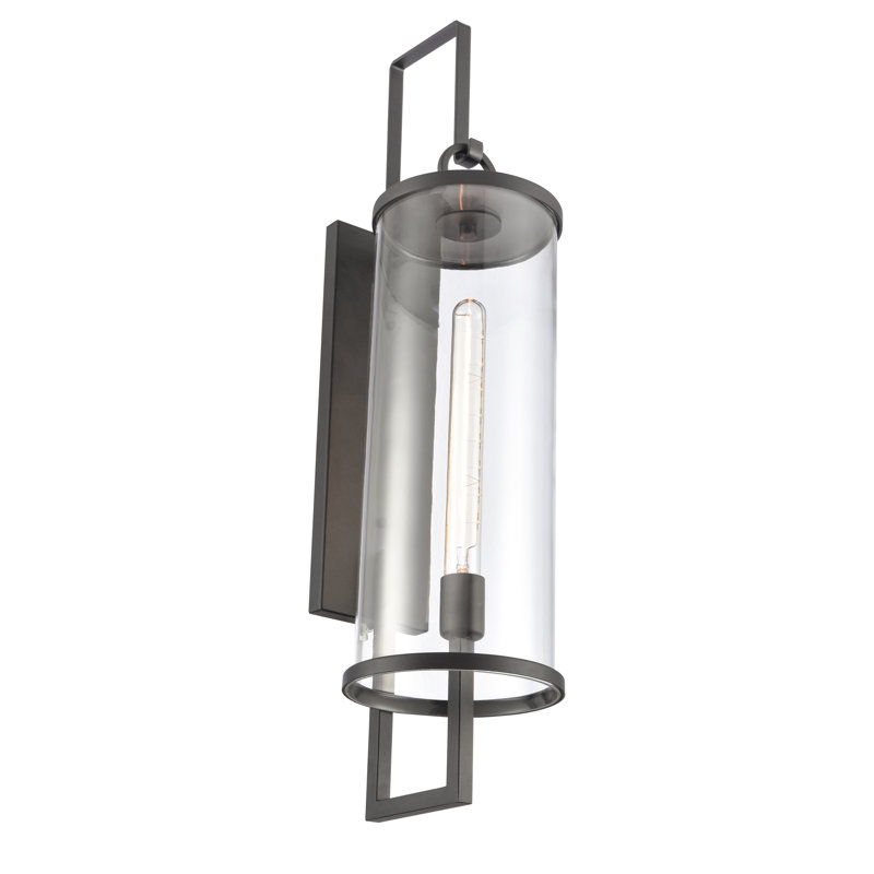 Hopkins 30'' High 1-Light Outdoor Sconce - Charcoal Black, 30" H x 7.25" W x 9" D