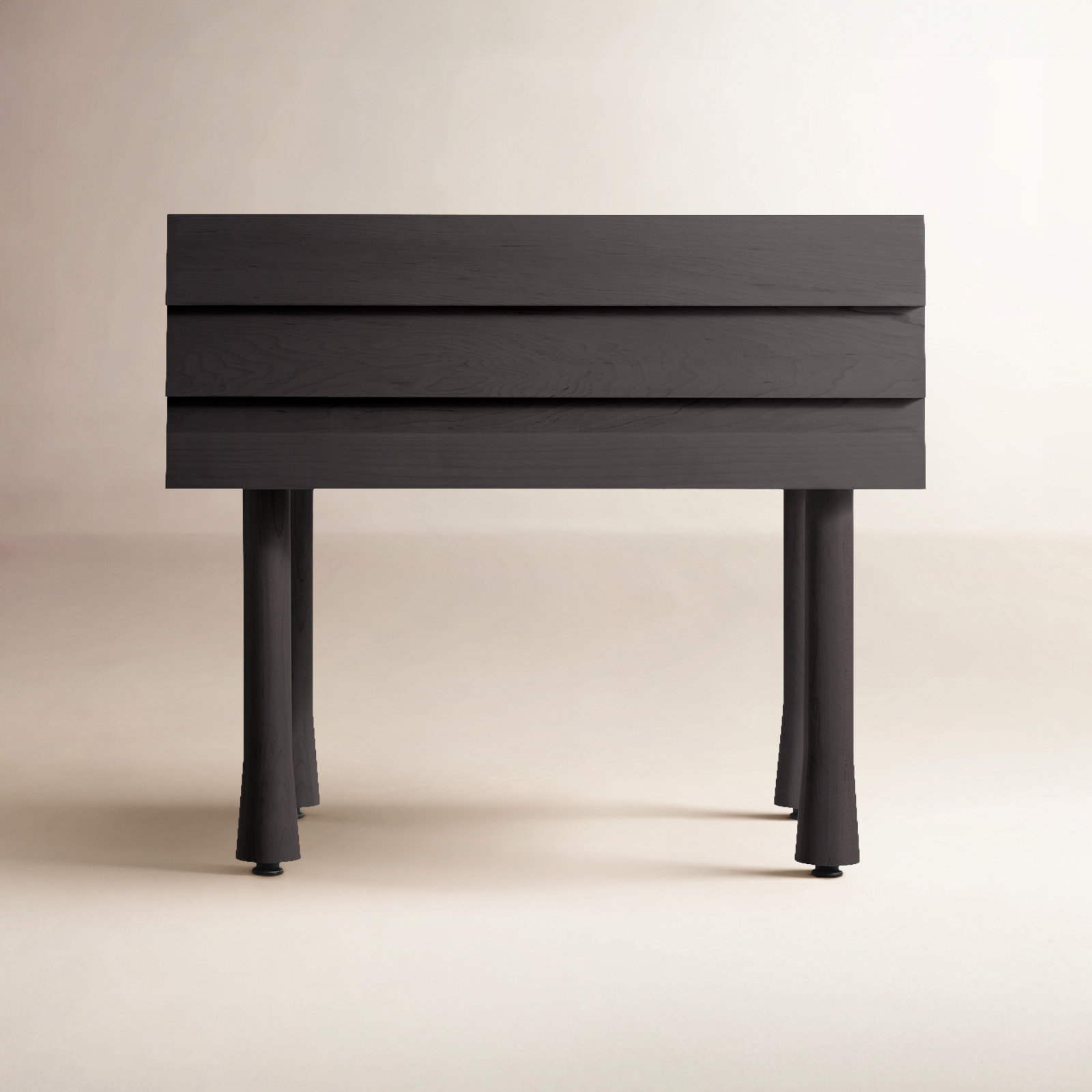 Lap 1 - Drawer Nightstand, Black on Ash / Black