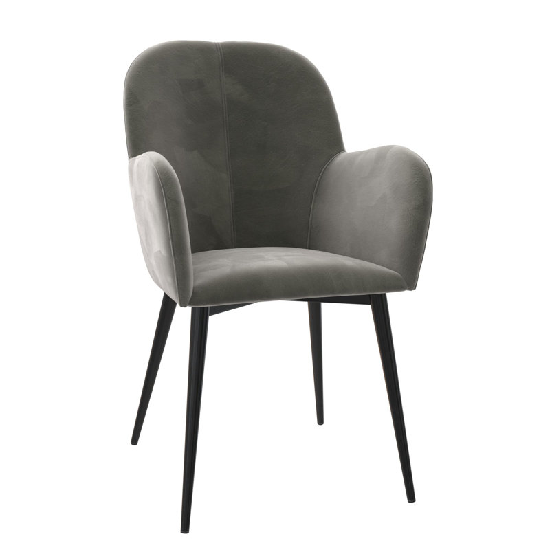 Velvet Armchair, Gray Velvet